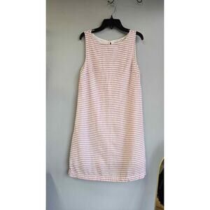 beachlunchlounge Pink and White Striped Sleeveless Midi Dress